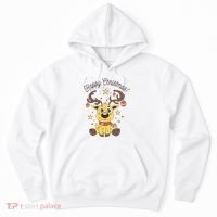 Happy Christmas Reindeer Holiday Hoodie thumb 0