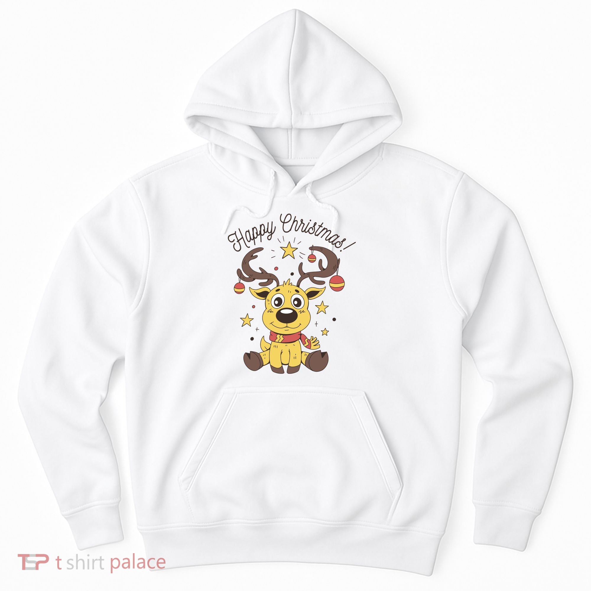 Happy Christmas Reindeer Holiday Hoodie