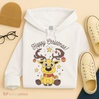 Happy Christmas Reindeer Holiday Hoodie thumb 4