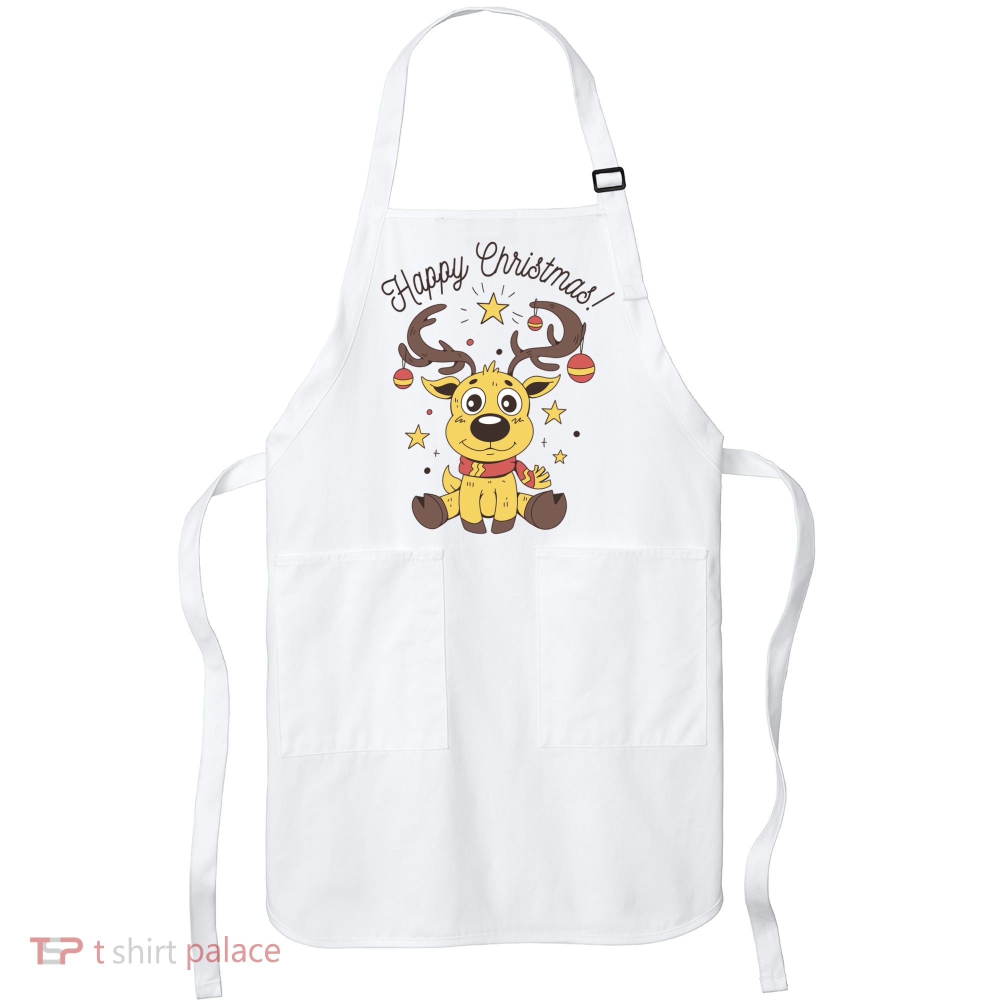 Happy Christmas Reindeer Holiday Apron