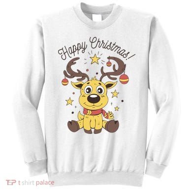 Happy Christmas Reindeer Holiday Sweatshirt