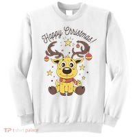 Happy Christmas Reindeer Holiday Sweatshirt thumb 0