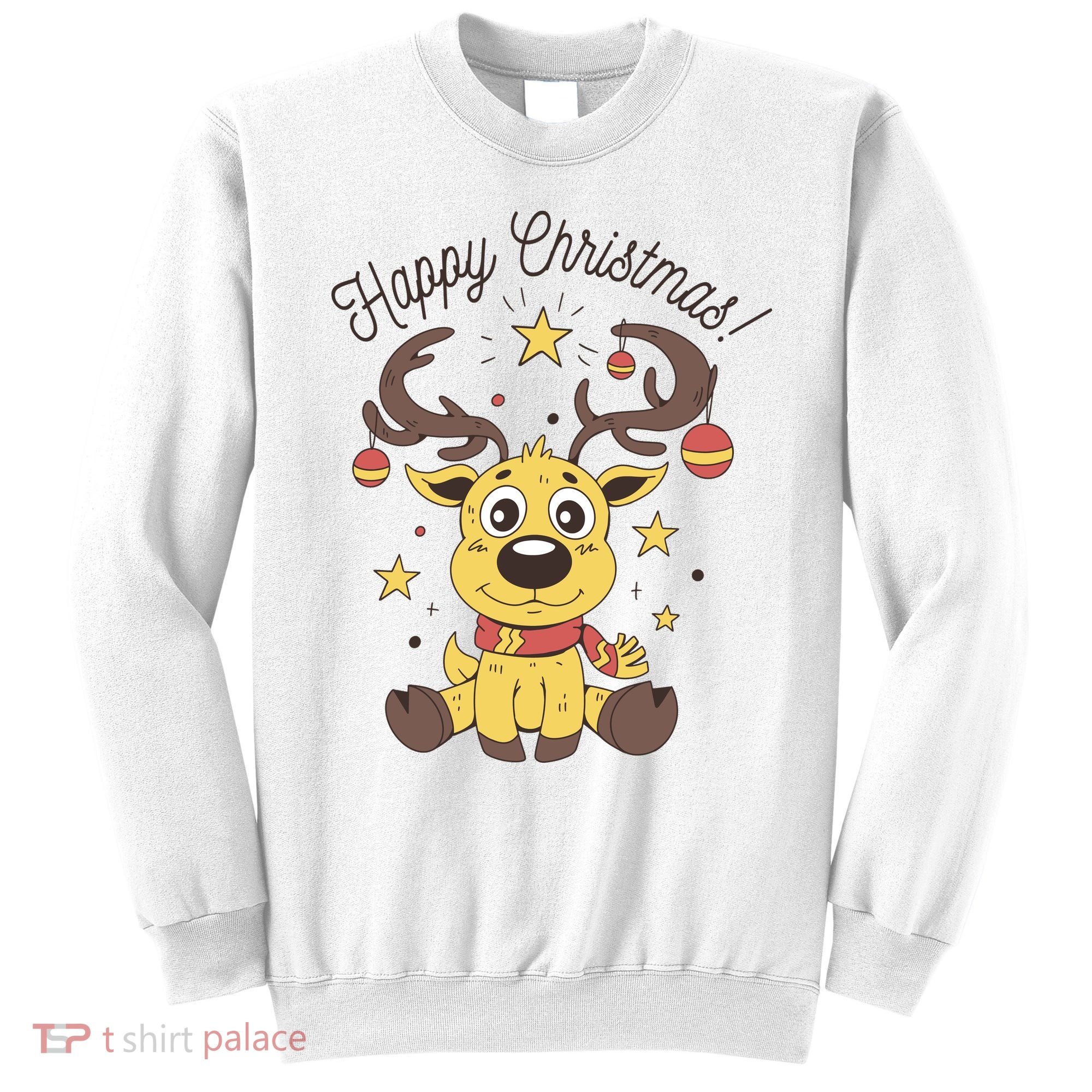 Happy Christmas Reindeer Holiday Sweatshirt