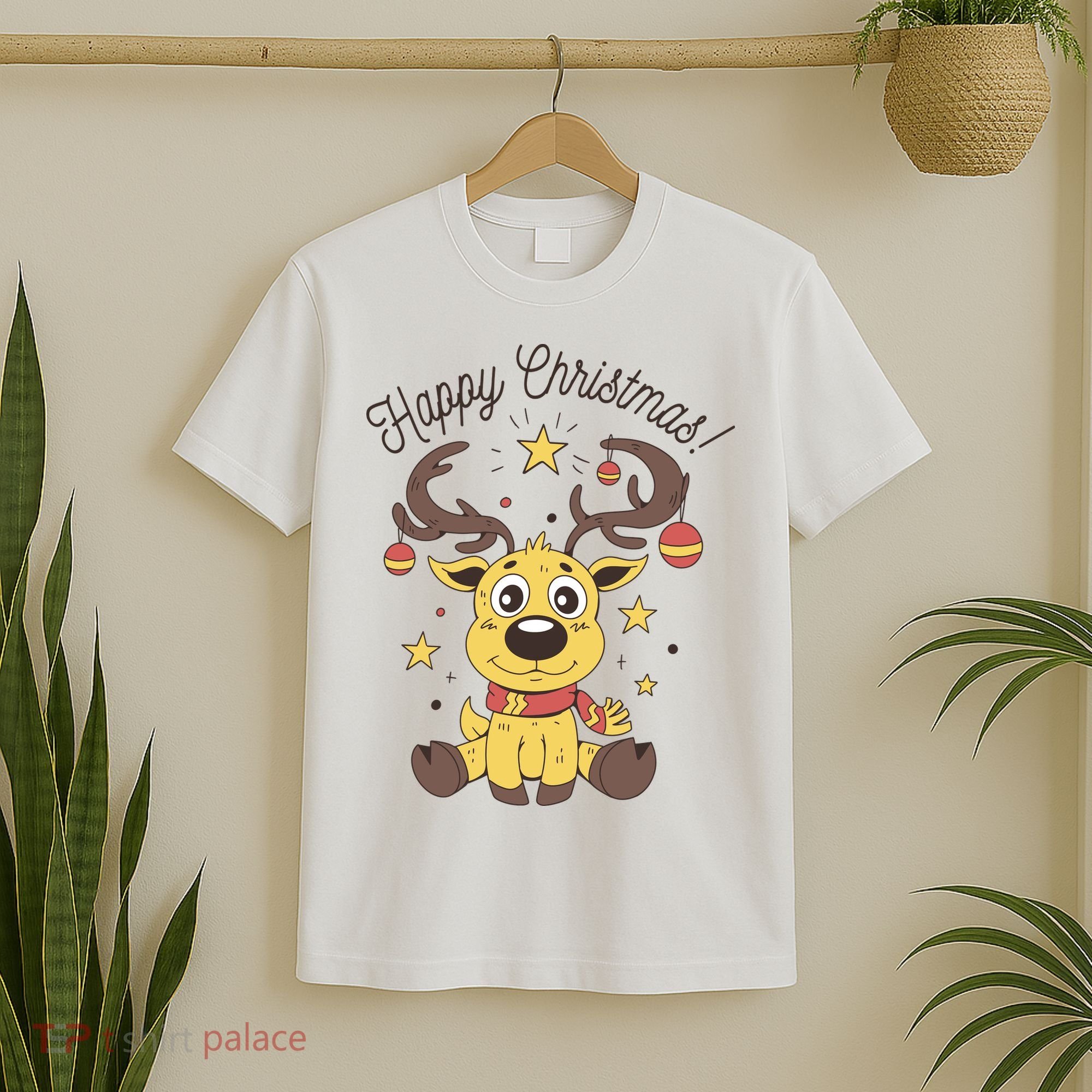 Happy Christmas Reindeer Holiday T-Shirt