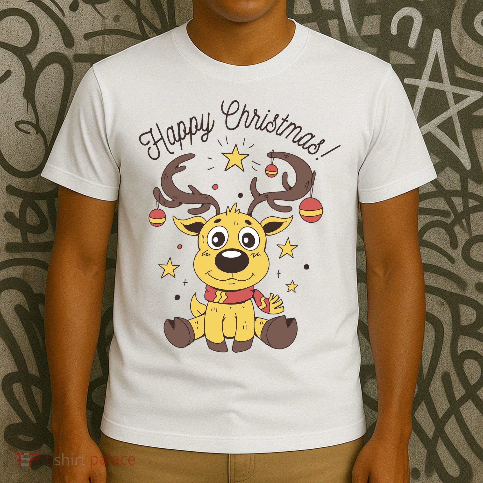 Happy Christmas Reindeer Holiday T-Shirt