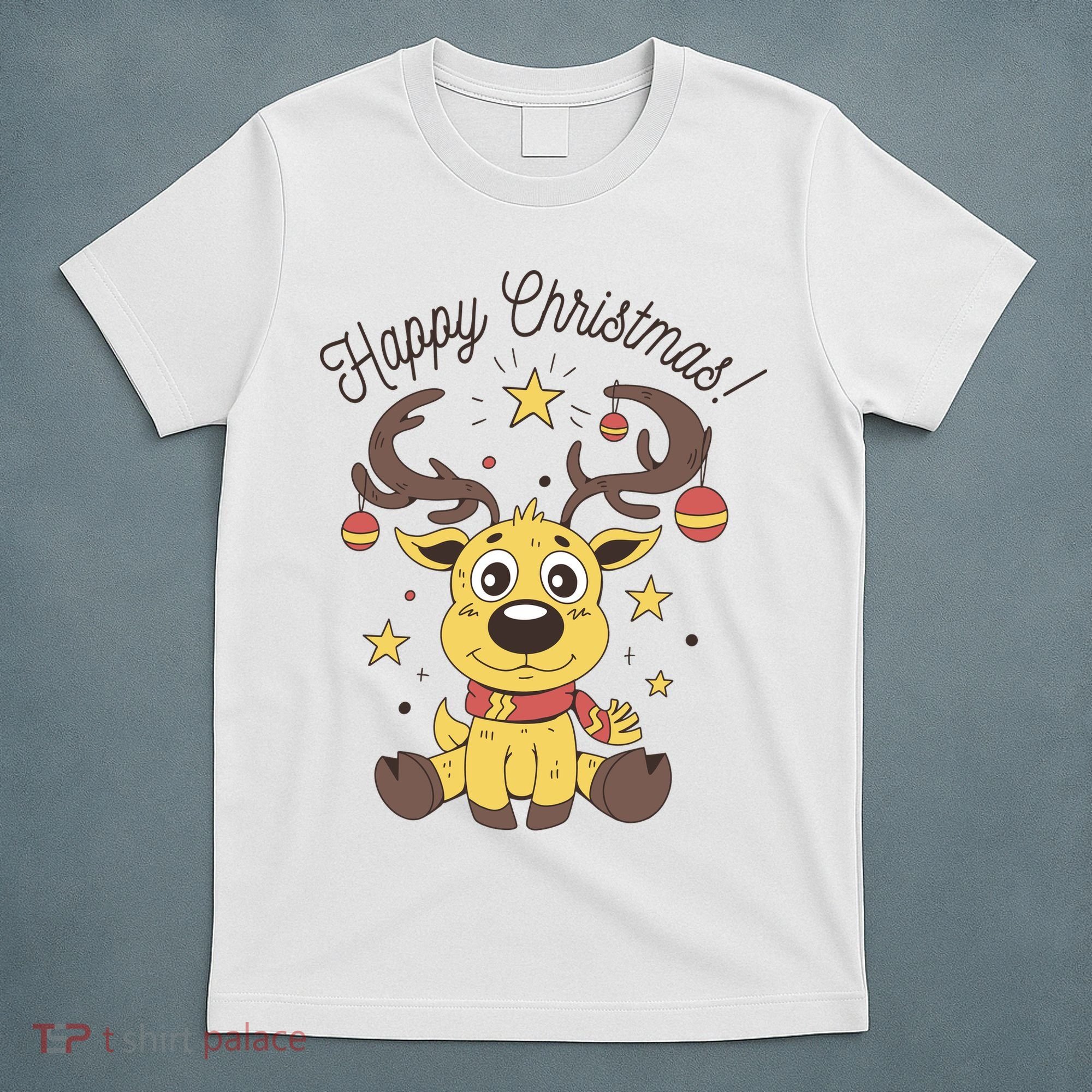 Happy Christmas Reindeer Holiday T-Shirt