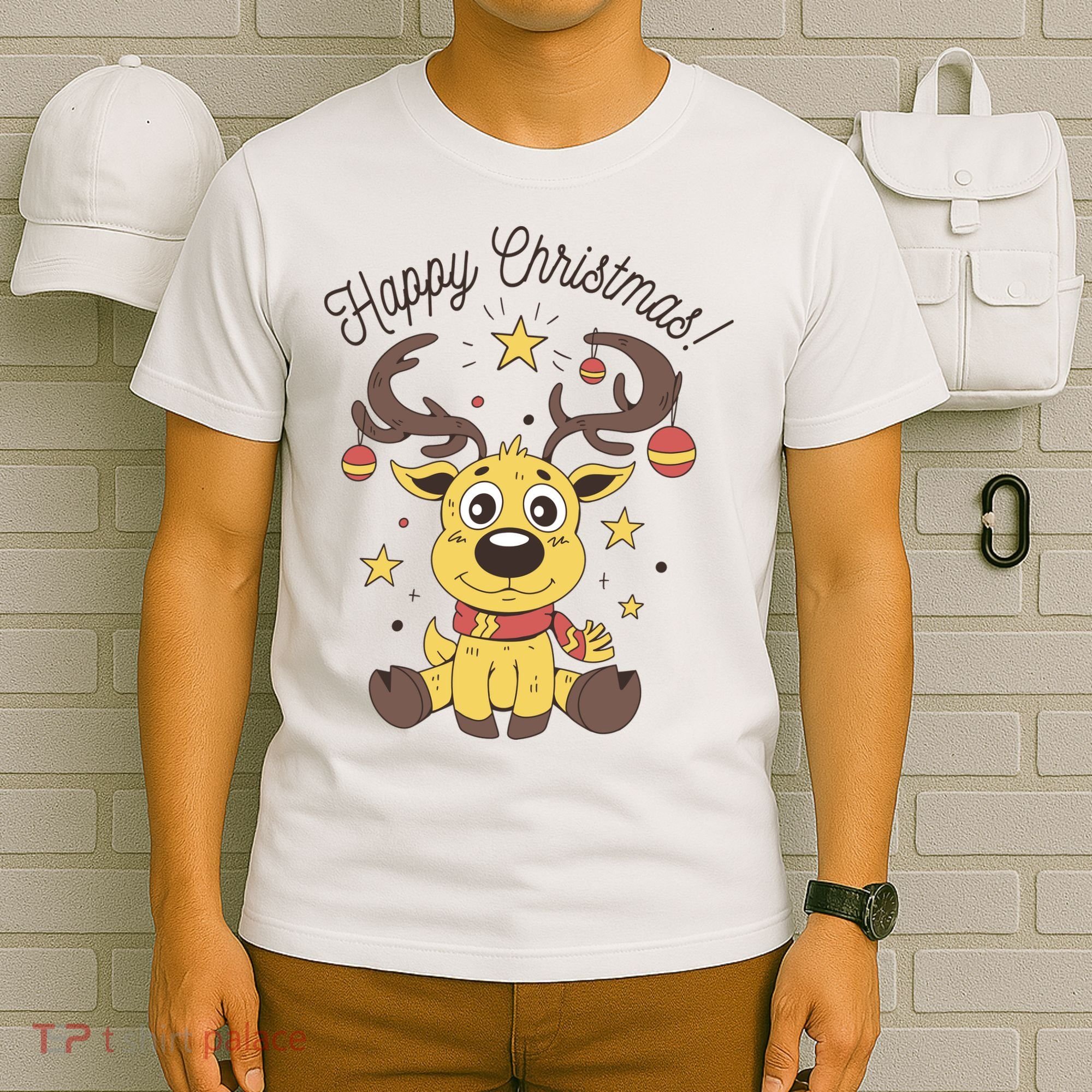 Happy Christmas Reindeer Holiday T-Shirt