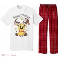 Happy Christmas Reindeer Holiday Pajama Set thumb 0