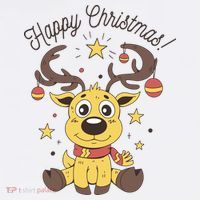 Happy Christmas Reindeer Holiday Women's Hoodie thumb 2