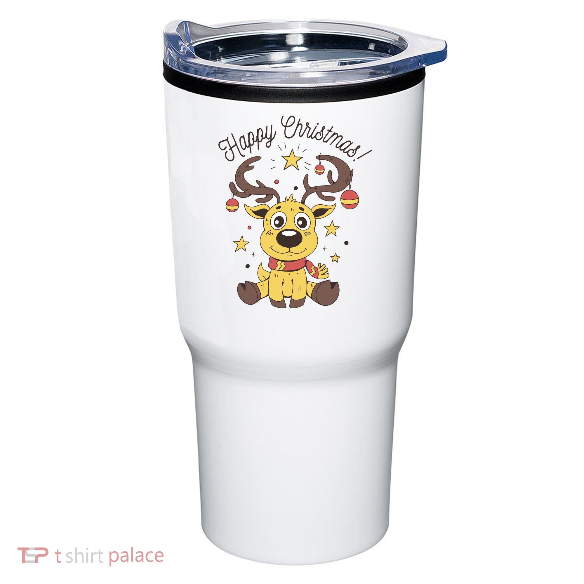 Happy Christmas Reindeer Holiday Tumbler