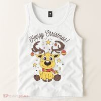 Happy Christmas Reindeer Holiday Tank Top thumb 2