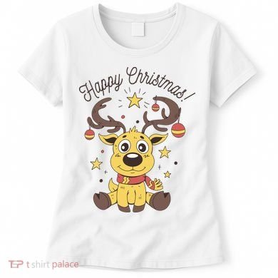 Happy Christmas Reindeer Holiday Women's T-Shirt