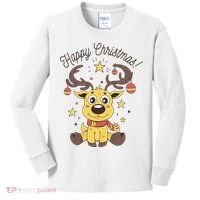 Happy Christmas Reindeer Holiday Kids Long Sleeve Shirt thumb 0