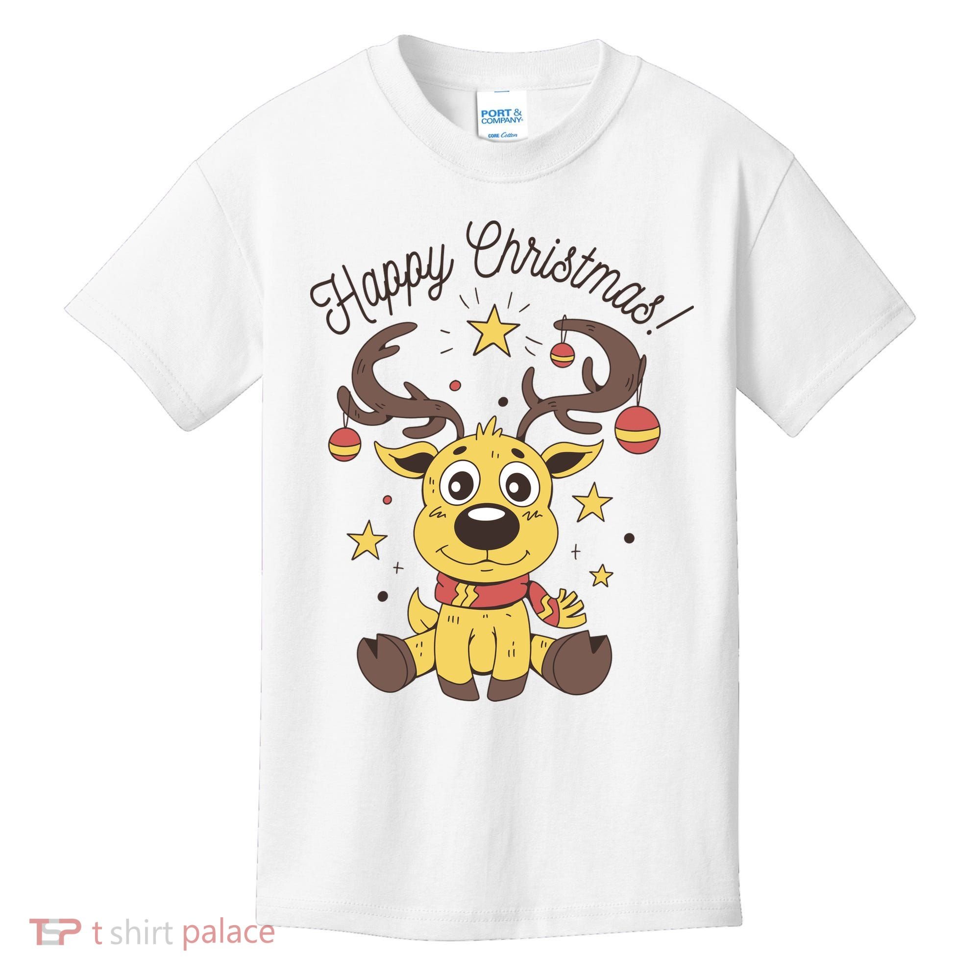 Happy Christmas Reindeer Holiday Kids T-Shirt