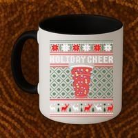 Holiday Cheer Red Solo Cup Christmas Beer Pong Ugly Sweater Gift Coffee Mug thumb 2