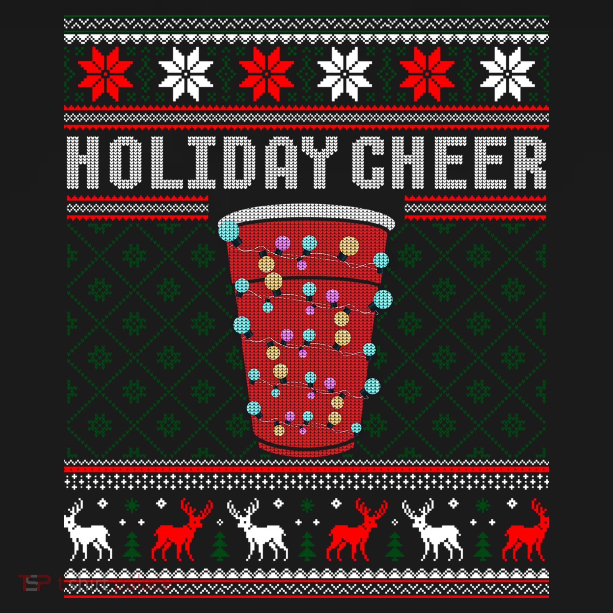 Holiday Cheer Red Solo Cup Christmas Beer Pong Ugly Sweater Gift Women's Hoodie