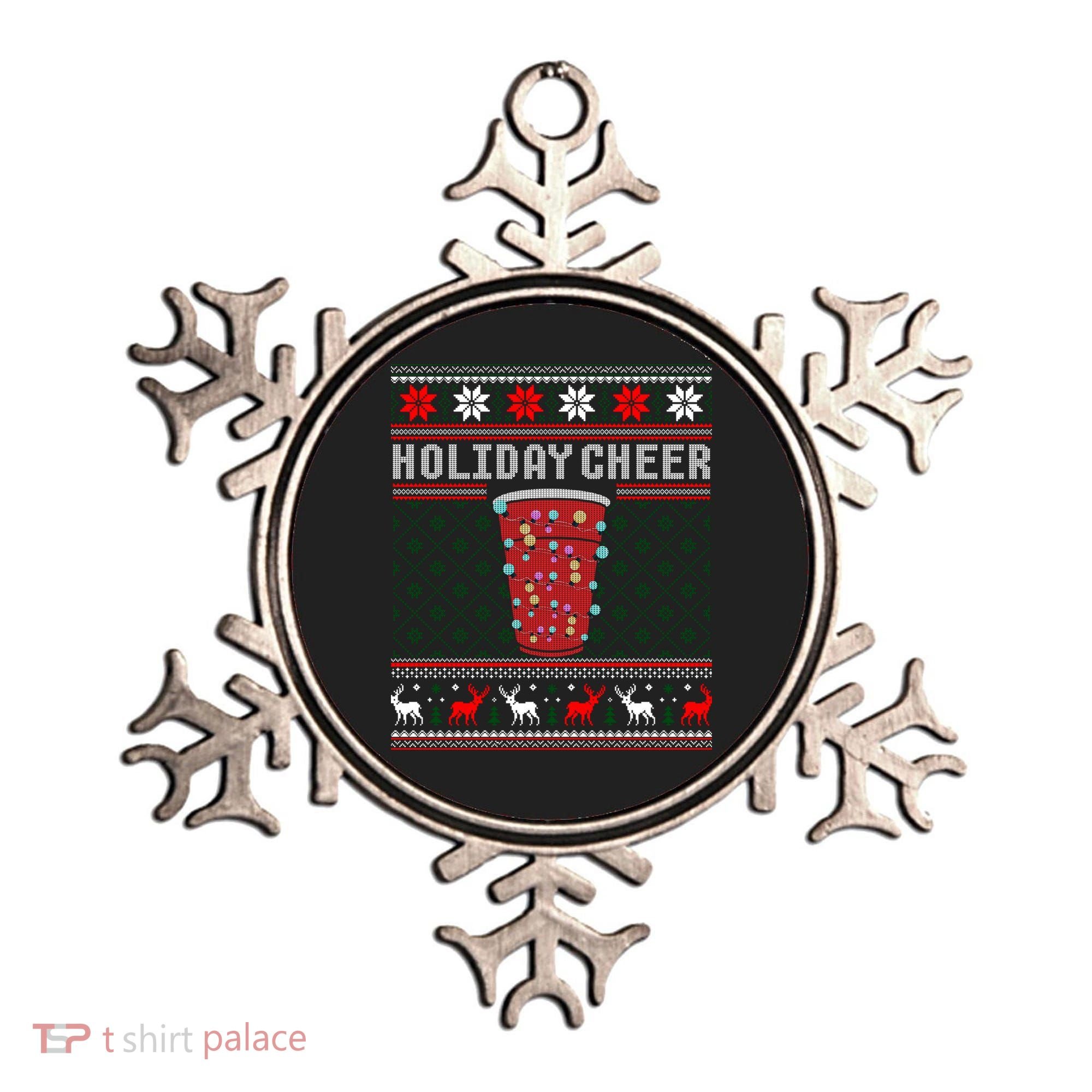 Holiday Cheer Red Solo Cup Christmas Beer Pong Ugly Sweater Gift Ornament