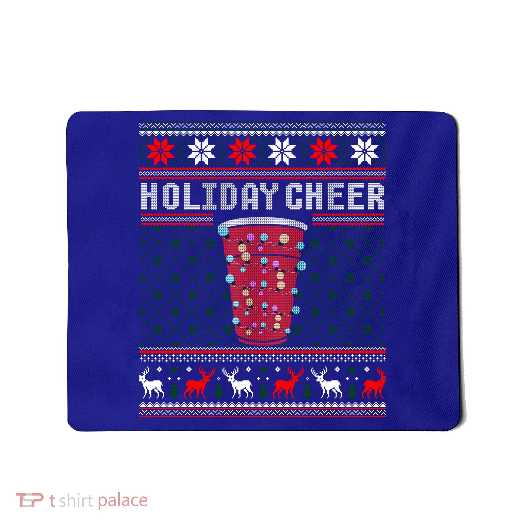 Holiday Cheer Red Solo Cup Christmas Beer Pong Ugly Sweater Gift Mousepad