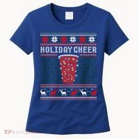 Holiday Cheer Red Solo Cup Christmas Beer Pong Ugly Sweater Gift Women's T-Shirt thumb 0