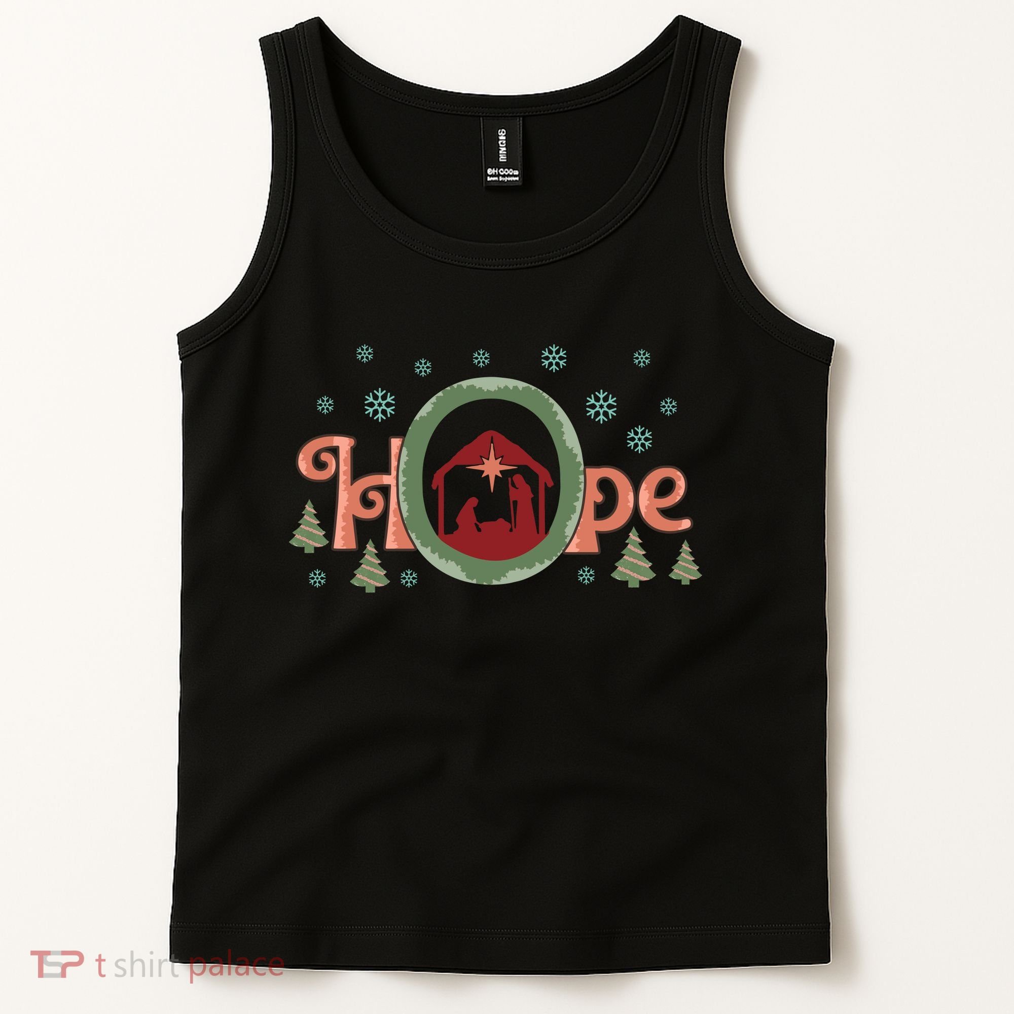 Hope Christian Retro Christmas Religious Faith Bible Verses Graphic Plus Size Tank Top