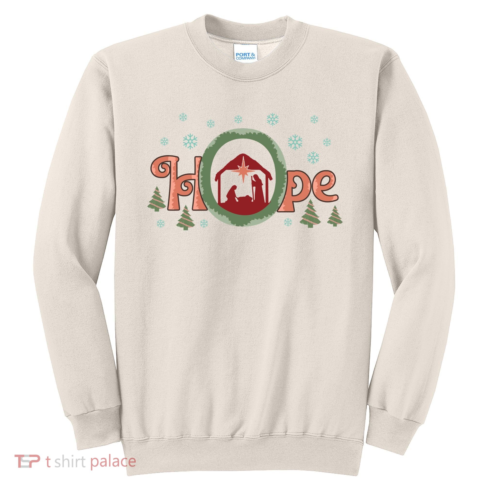 Hope Christian Retro Christmas Religious Faith Bible Verses Graphic Plus Size Sweatshirt