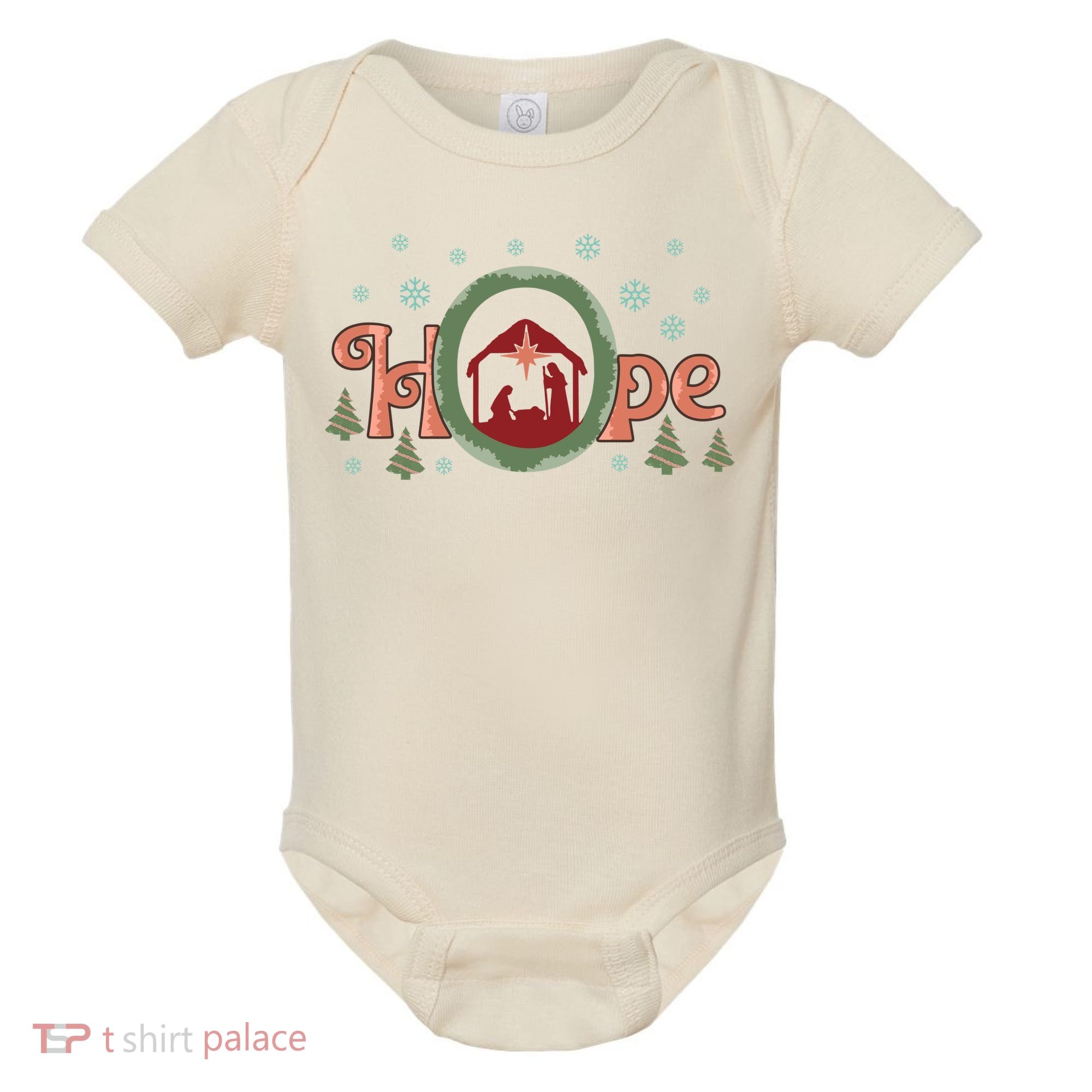 Hope Christian Retro Christmas Religious Faith Bible Verses Graphic Plus Size Baby Bodysuit