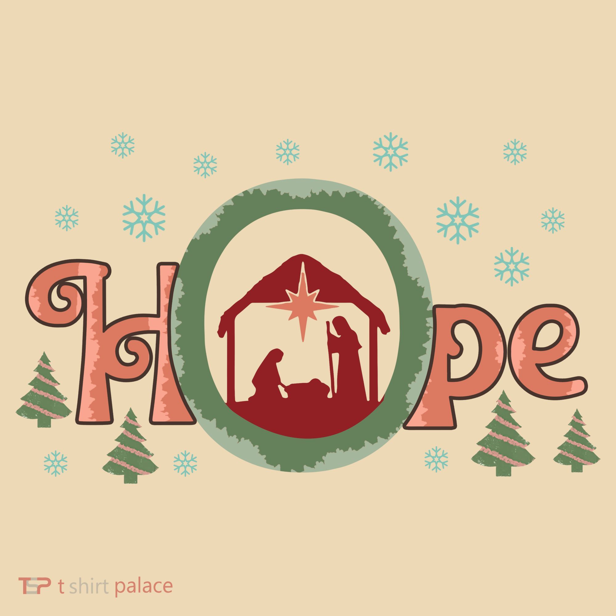 Hope Christian Retro Christmas Religious Faith Bible Verses Graphic Plus Size Toddler T-Shirt