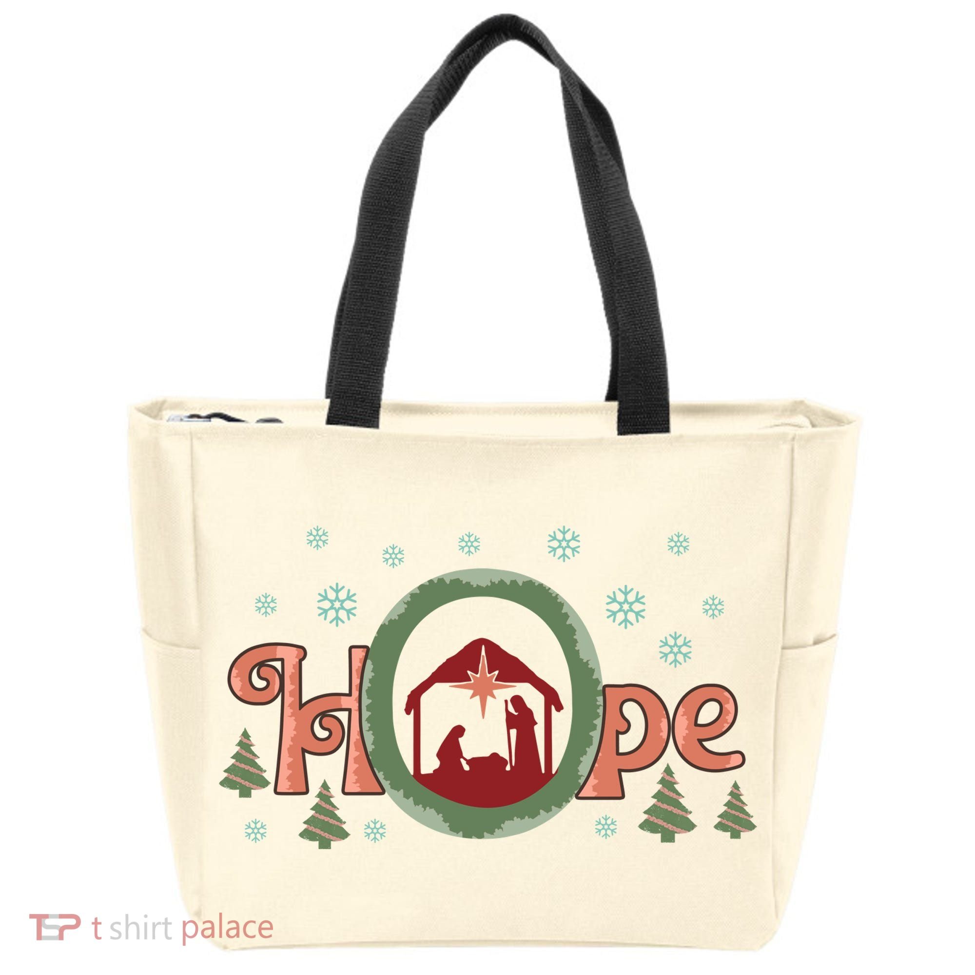 Hope Christian Retro Christmas Religious Faith Bible Verses Graphic Plus Size Tote Bag