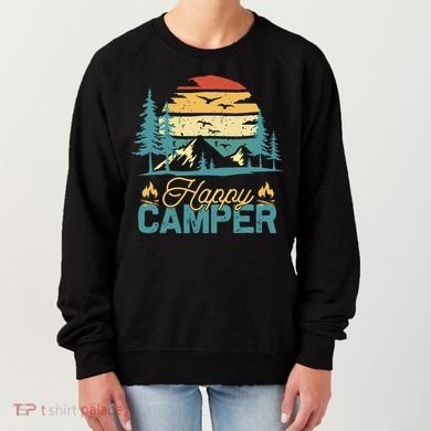 Happy Camper Retro Matching Camping Crew Women's Sweatshirt