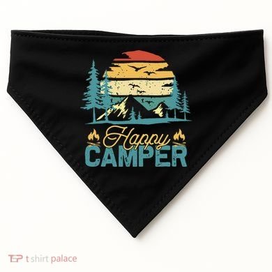 Happy Camper Retro Matching Camping Crew USA-Made Doggie Bandana