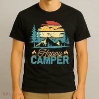 Happy Camper Retro Matching Camping Crew T-Shirt thumb 3