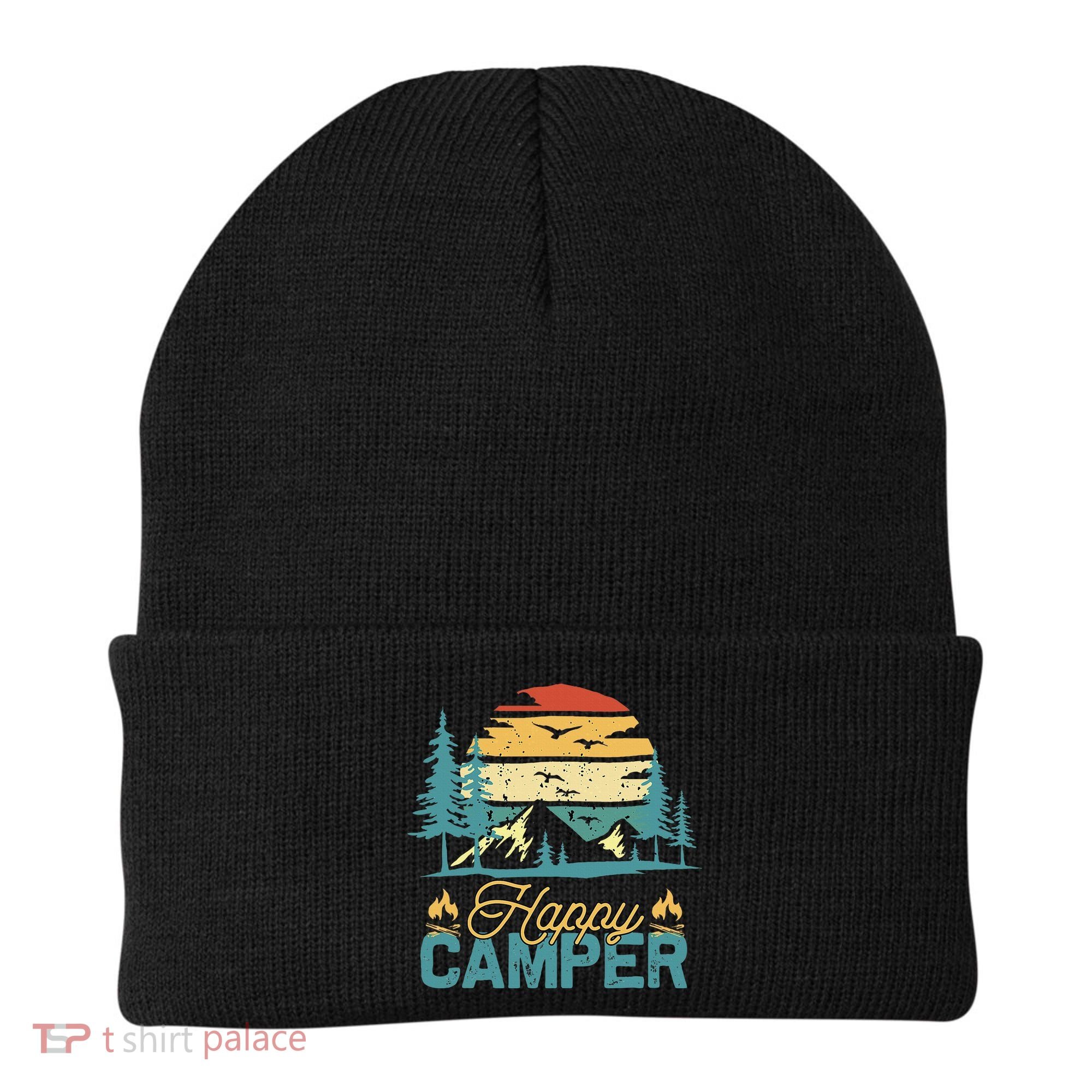 Happy Camper Retro Matching Camping Crew Beanie