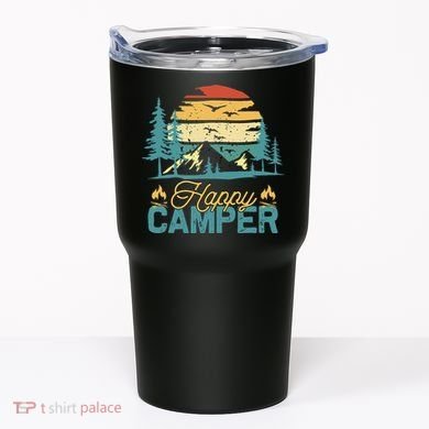 Happy Camper Retro Matching Camping Crew Tumbler