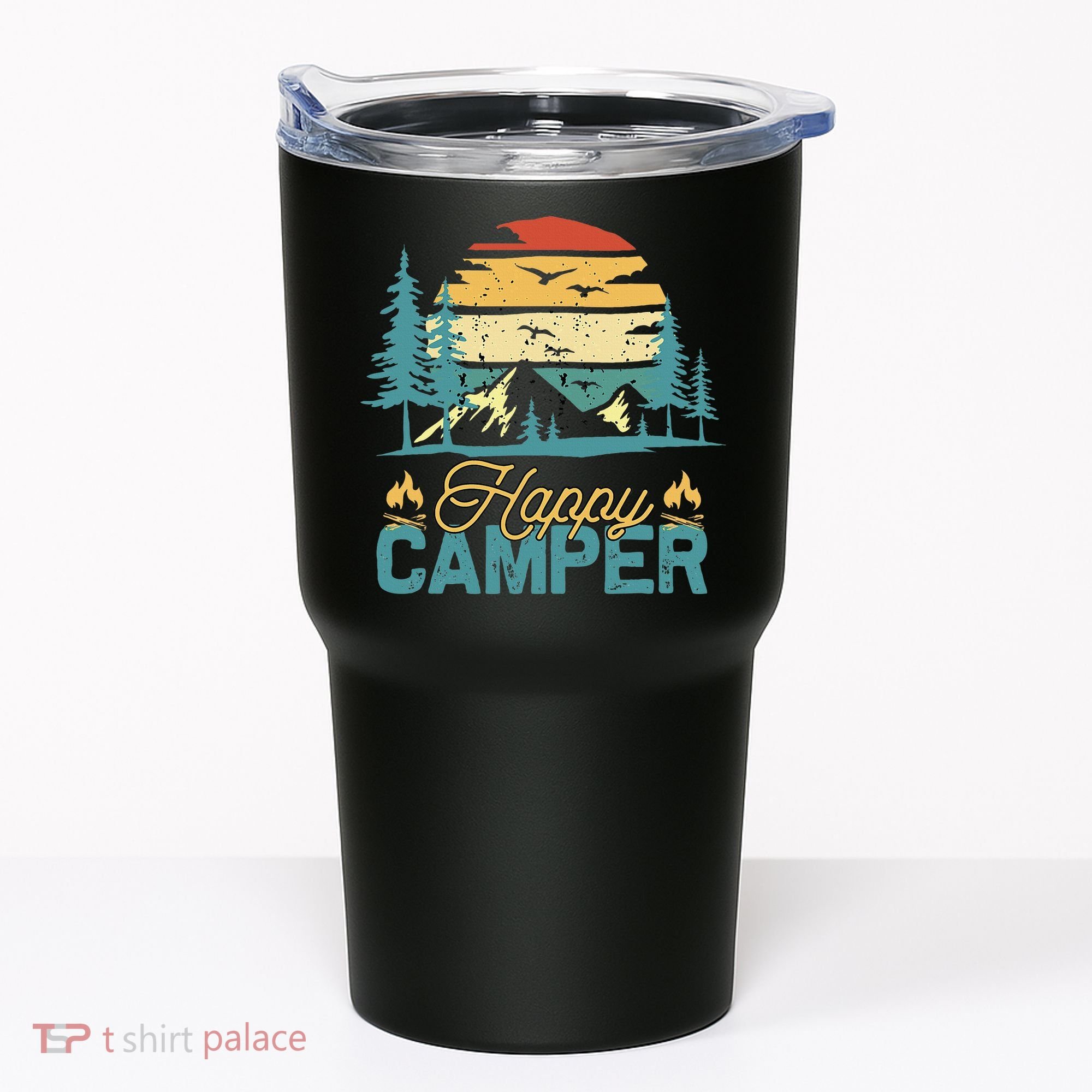 Happy Camper Retro Matching Camping Crew Tumbler