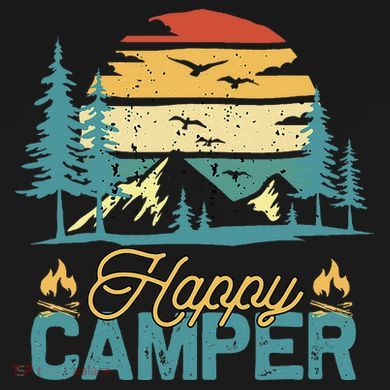 Happy Camper Retro Matching Camping Crew Magnet