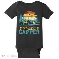 Happy Camper Retro Matching Camping Crew Baby Bodysuit thumb 0