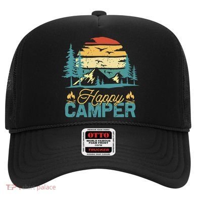 Happy Camper Retro Matching Camping Crew Hat