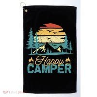 Happy Camper Retro Matching Camping Crew Golf Towel thumb 0