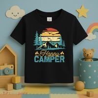 Happy Camper Retro Matching Camping Crew Toddler T-Shirt thumb 3