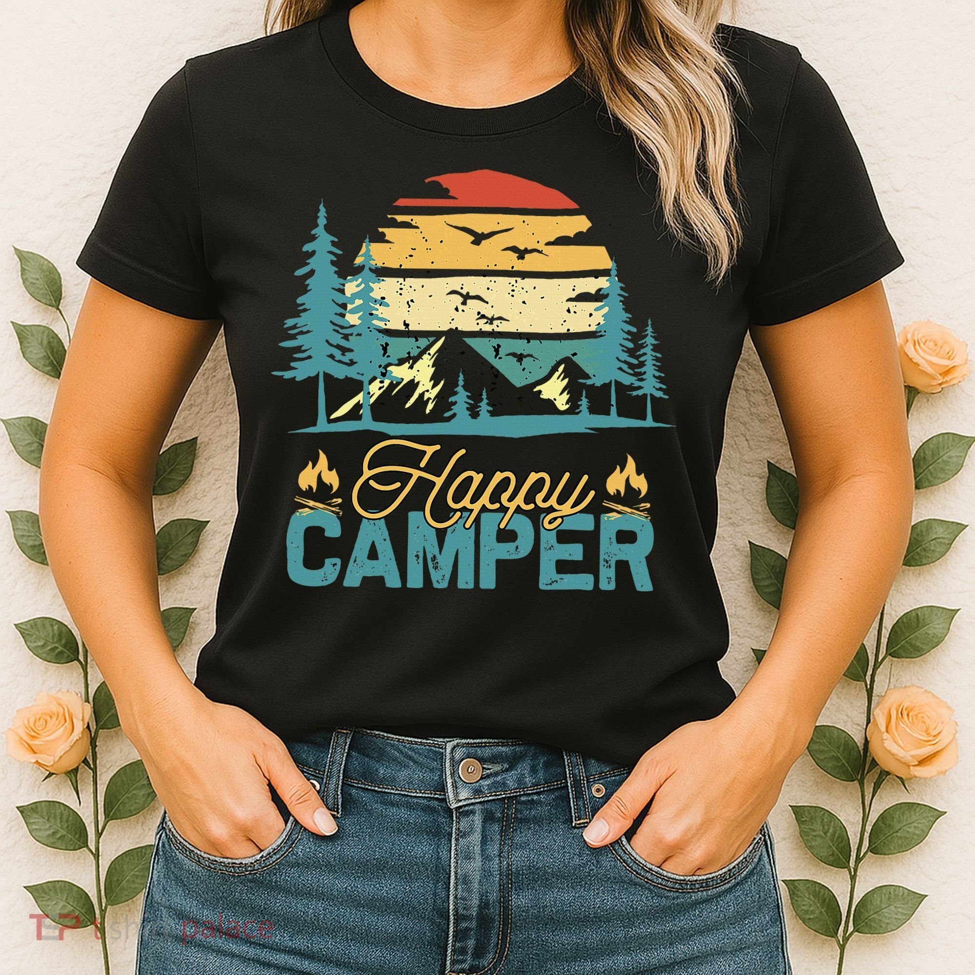 Happy Camper Retro Matching Camping Crew Women's T-Shirt