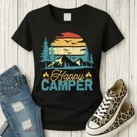 Happy Camper Retro Matching Camping Crew Women's T-Shirt thumb 3
