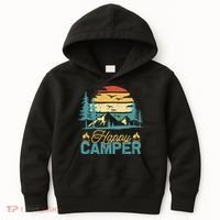Happy Camper Retro Matching Camping Crew Kids Hoodie thumb 0