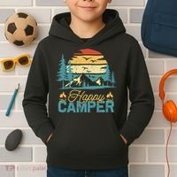 Happy Camper Retro Matching Camping Crew Kids Hoodie thumb 2