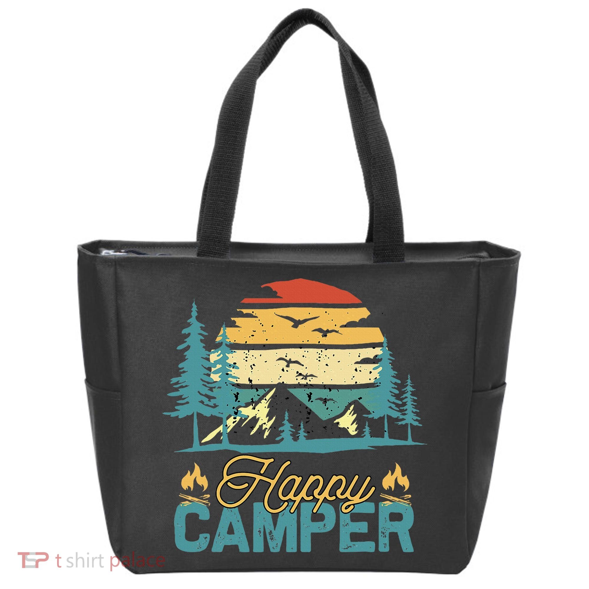 Happy Camper Retro Matching Camping Crew Tote Bag