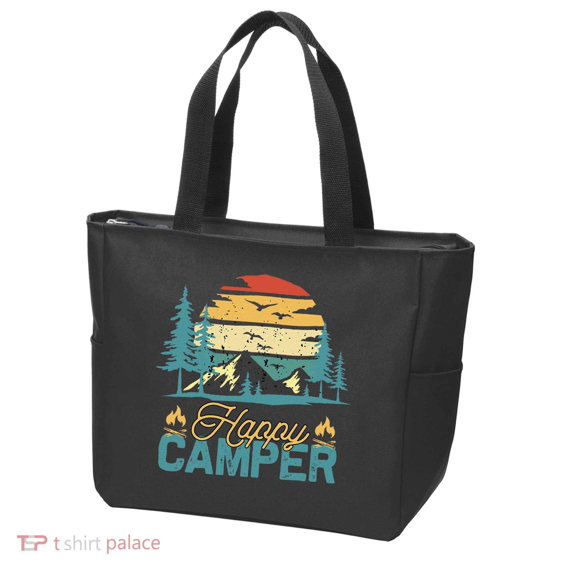 Happy Camper Retro Matching Camping Crew Tote Bag