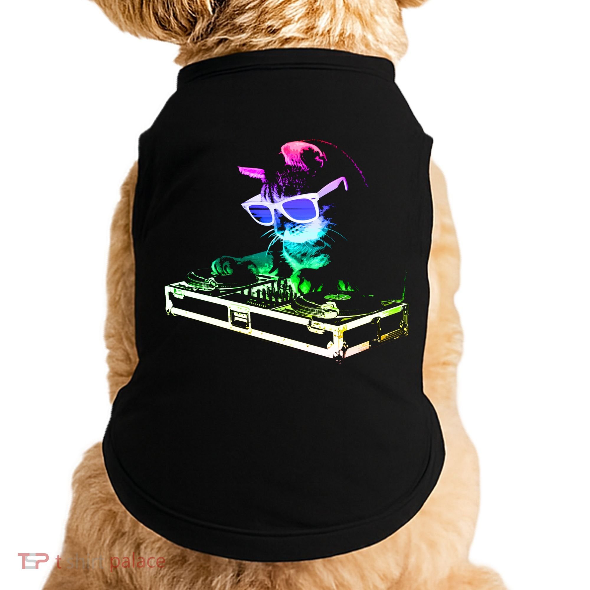 House Cat (Rainbow Dj Cat Kitty) Great Gift Doggie Tank