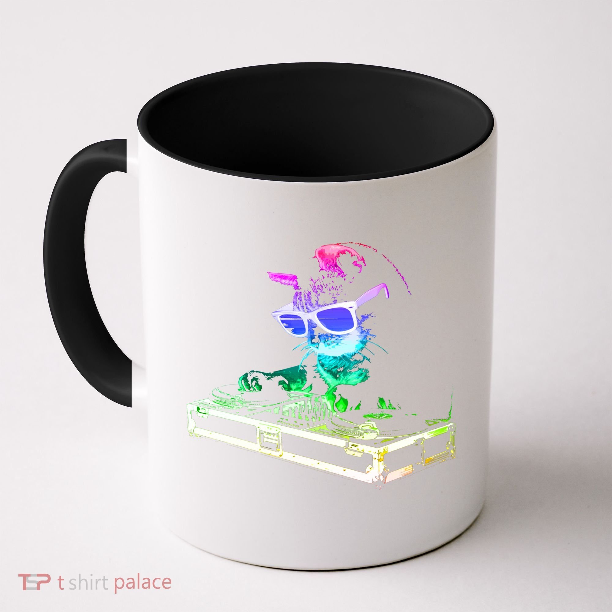 House Cat (Rainbow Dj Cat Kitty) Great Gift Coffee Mug