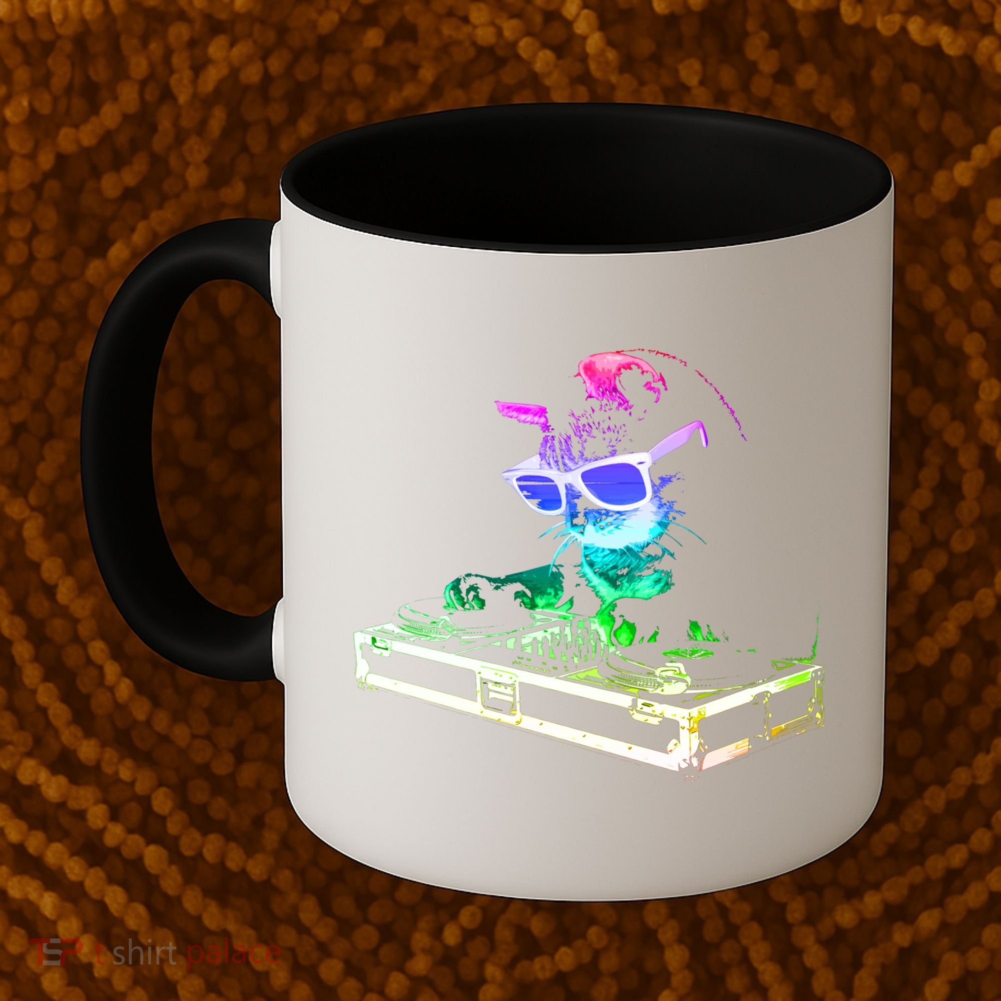 House Cat (Rainbow Dj Cat Kitty) Great Gift Coffee Mug