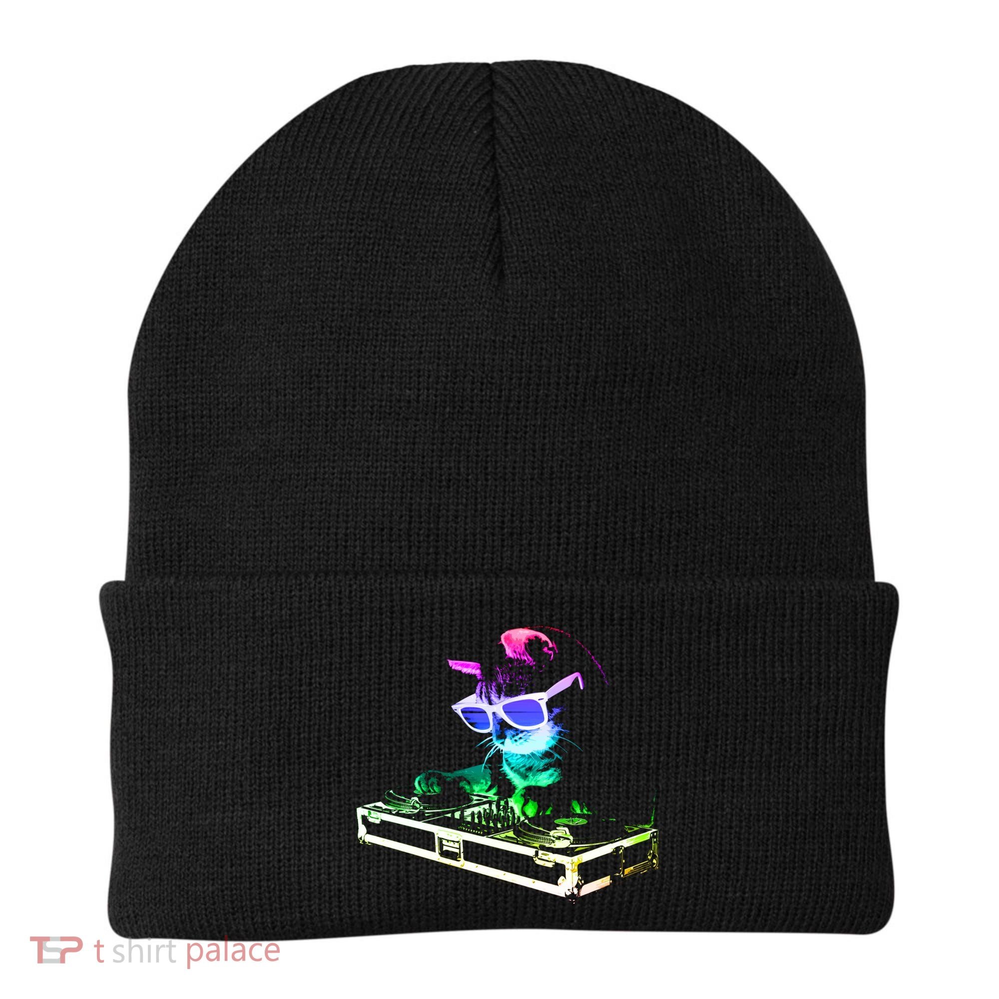 House Cat (Rainbow Dj Cat Kitty) Great Gift Beanie