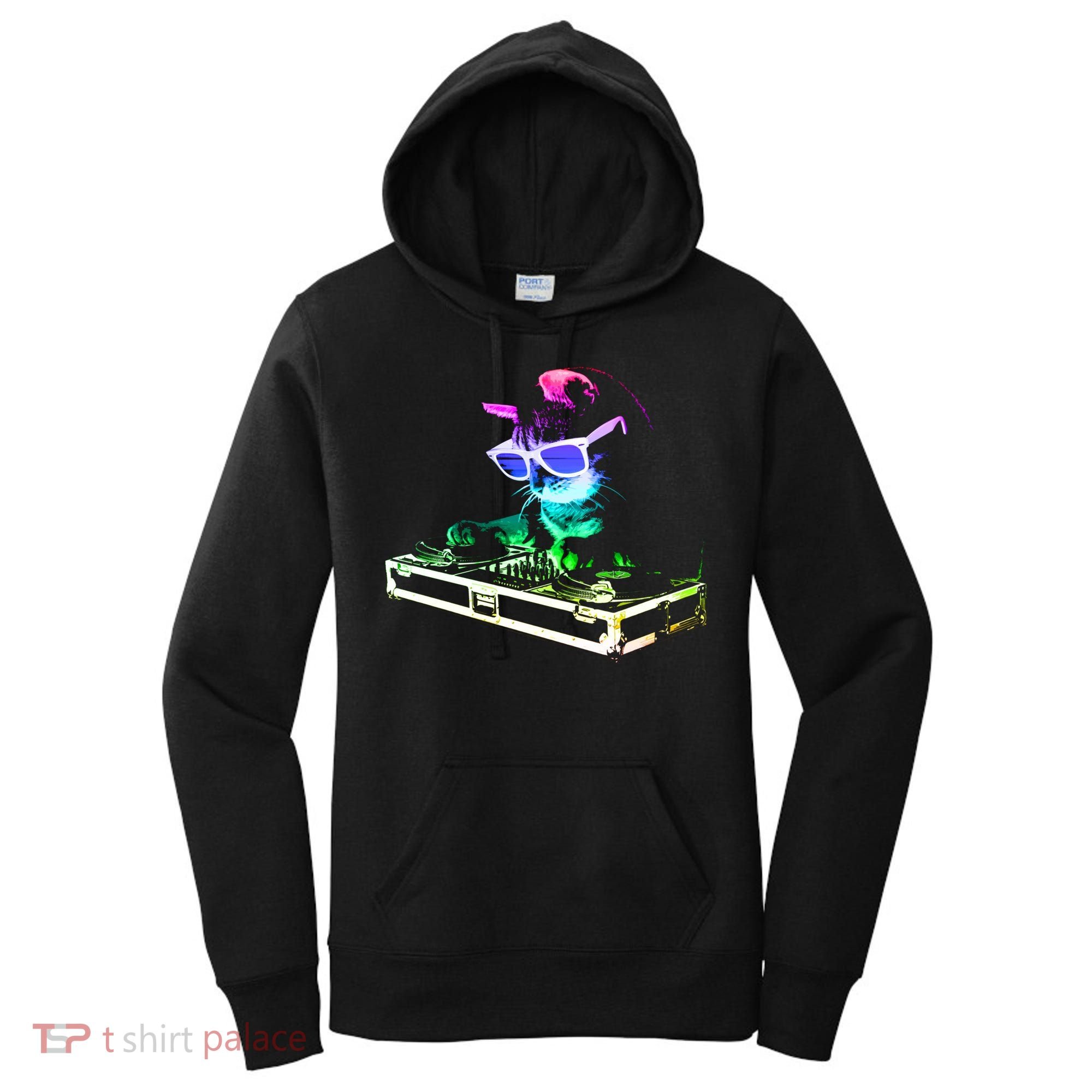 House Cat (Rainbow Dj Cat Kitty) Great Gift Women's Hoodie
